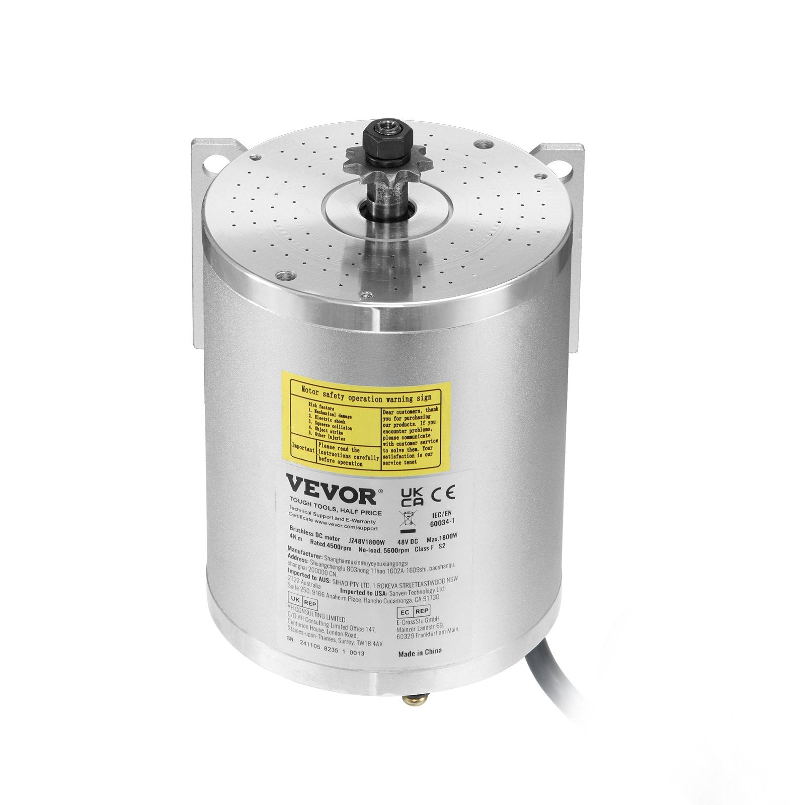 Elektrinio variklio komplektas VEVOR JZ48V1800W, 1800W, 48V