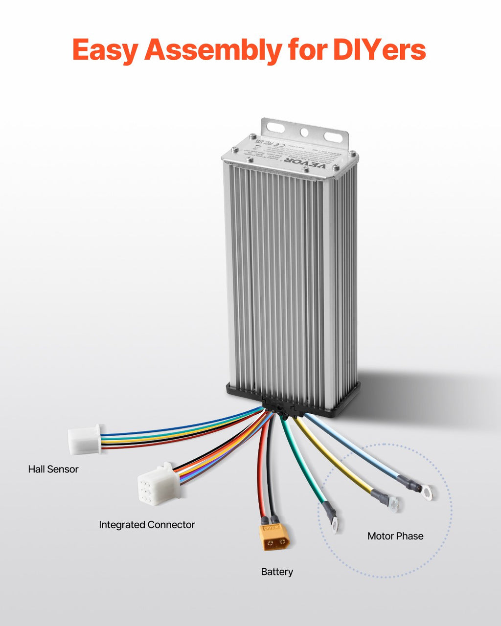 Elektrinis bešepetėlis variklis VEVOR JZ48V1800W, 1800W