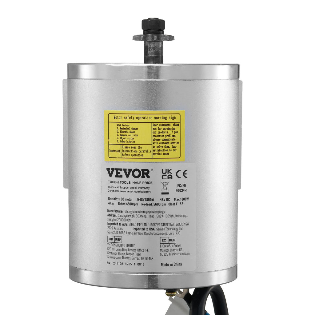 Elektrinis bešepetėlis variklis VEVOR JZ48V1800W, 1800W