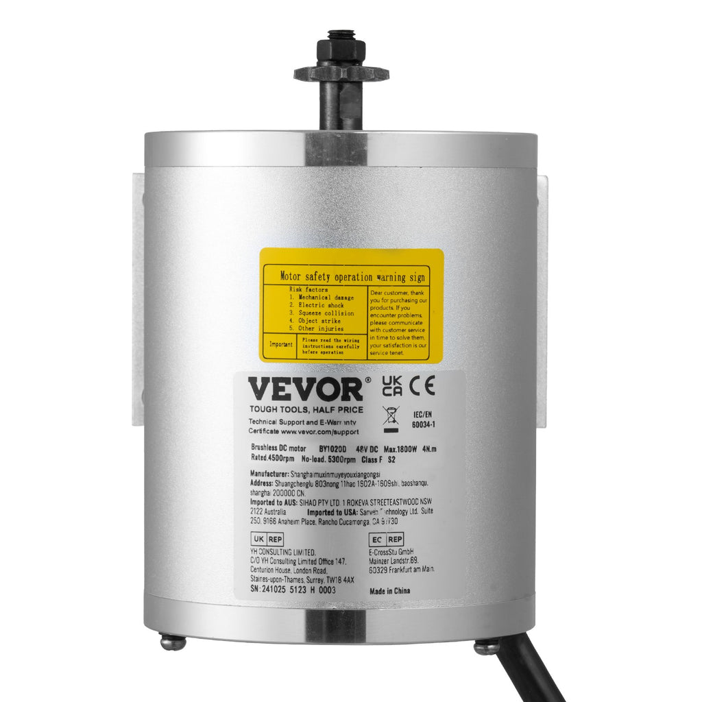 Elektrinis bešepetėlis variklis VEVOR BY1020D, 1800W