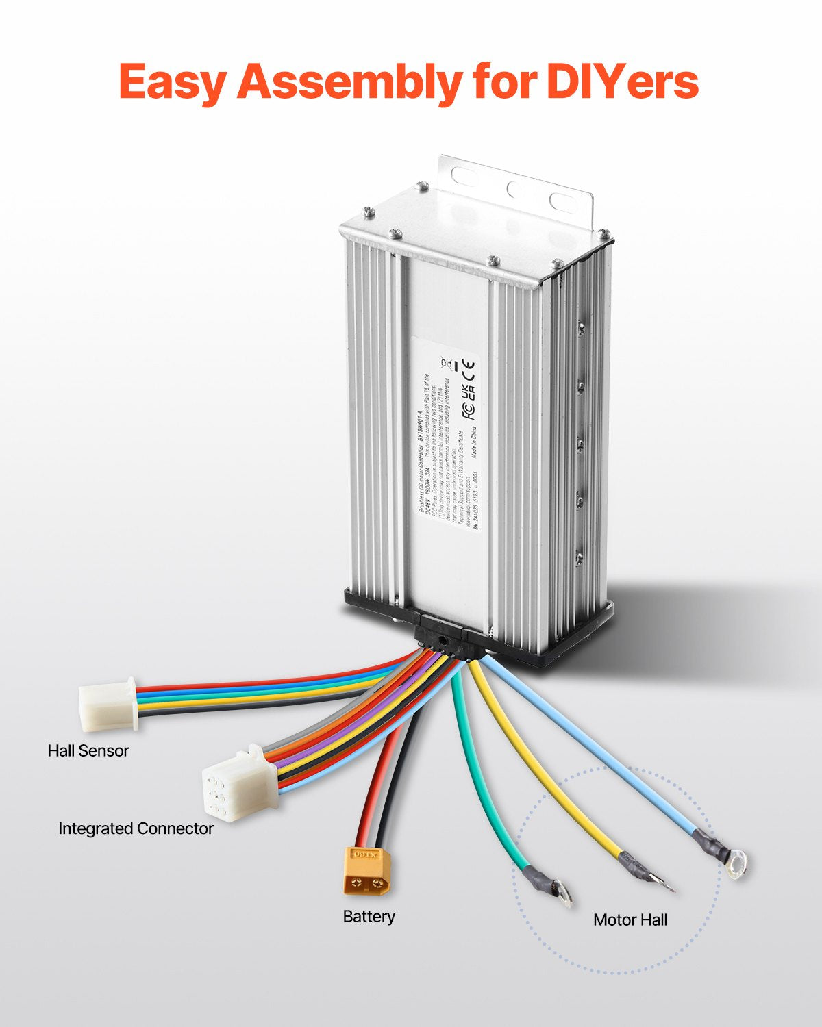 Elektrinis bešepetėlis variklio komplektas VEVOR BY1020D, 1800W