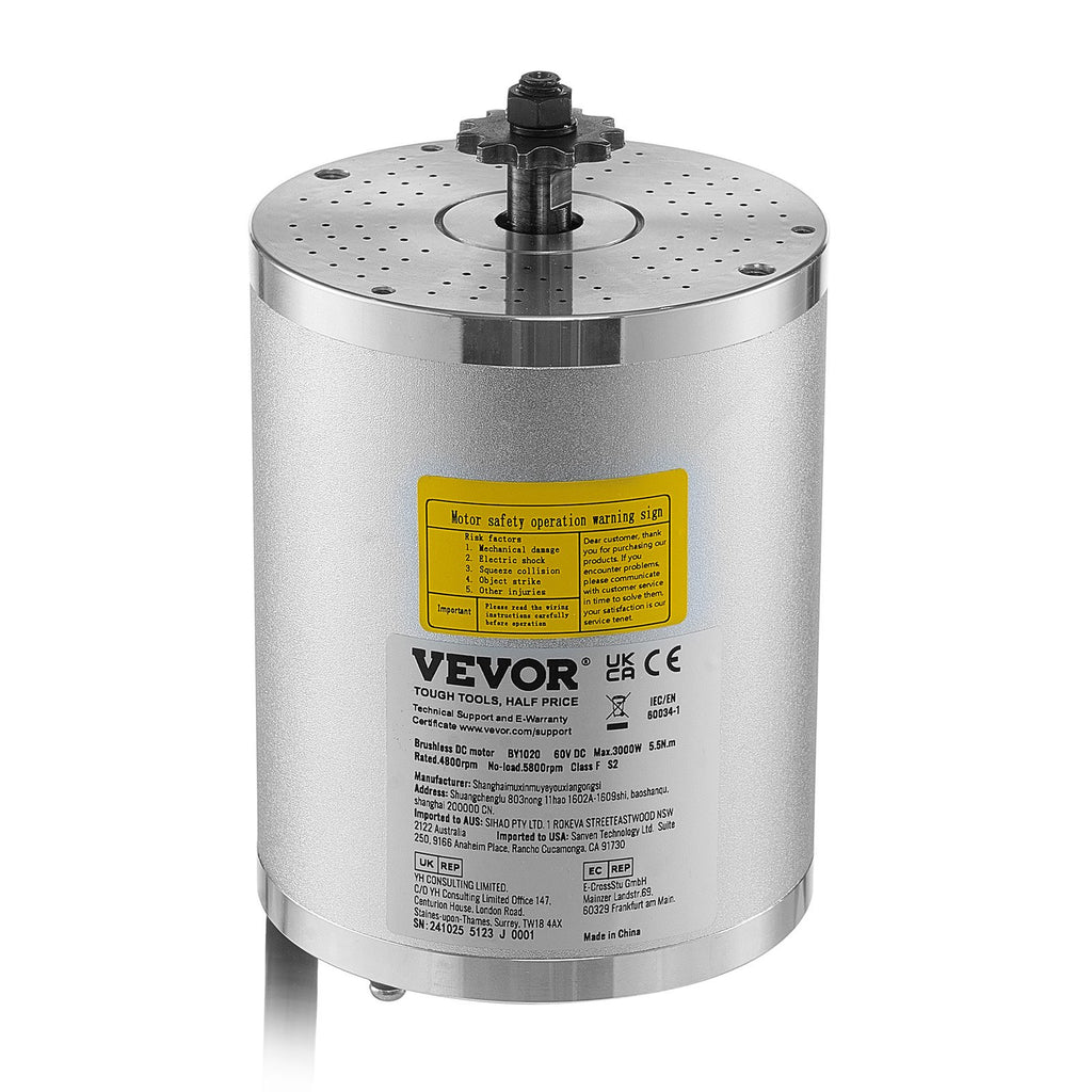 Elektrinis bešepetėlis variklis VEVOR BY1020, 3000W
