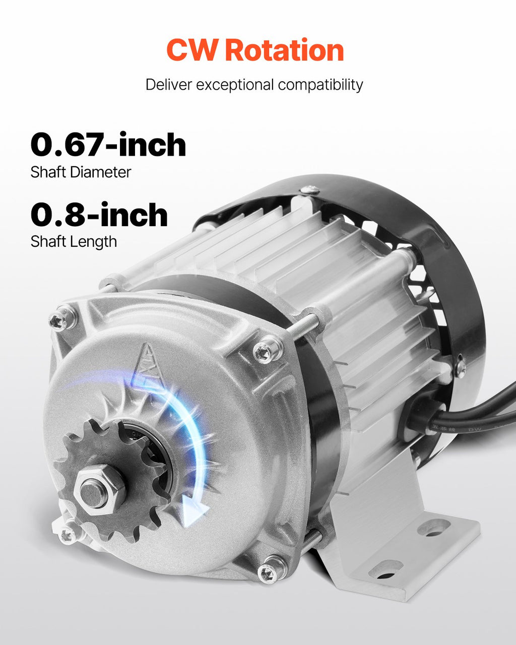 Elektrinis bešepetėlis variklis VEVOR BY10650Z, 500W