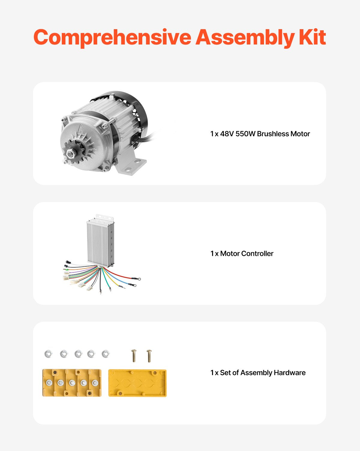 Elektrinis bešepetėlis variklis VEVOR BY10650Z, 500W