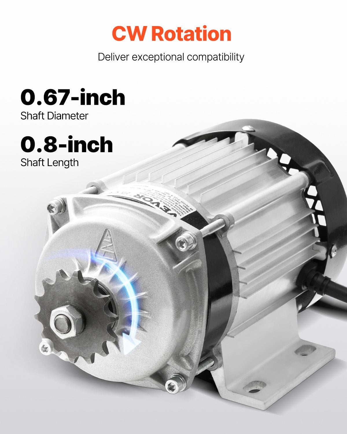 Elektrinis bešepetėlis variklis VEVOR BY10650Z, 750W