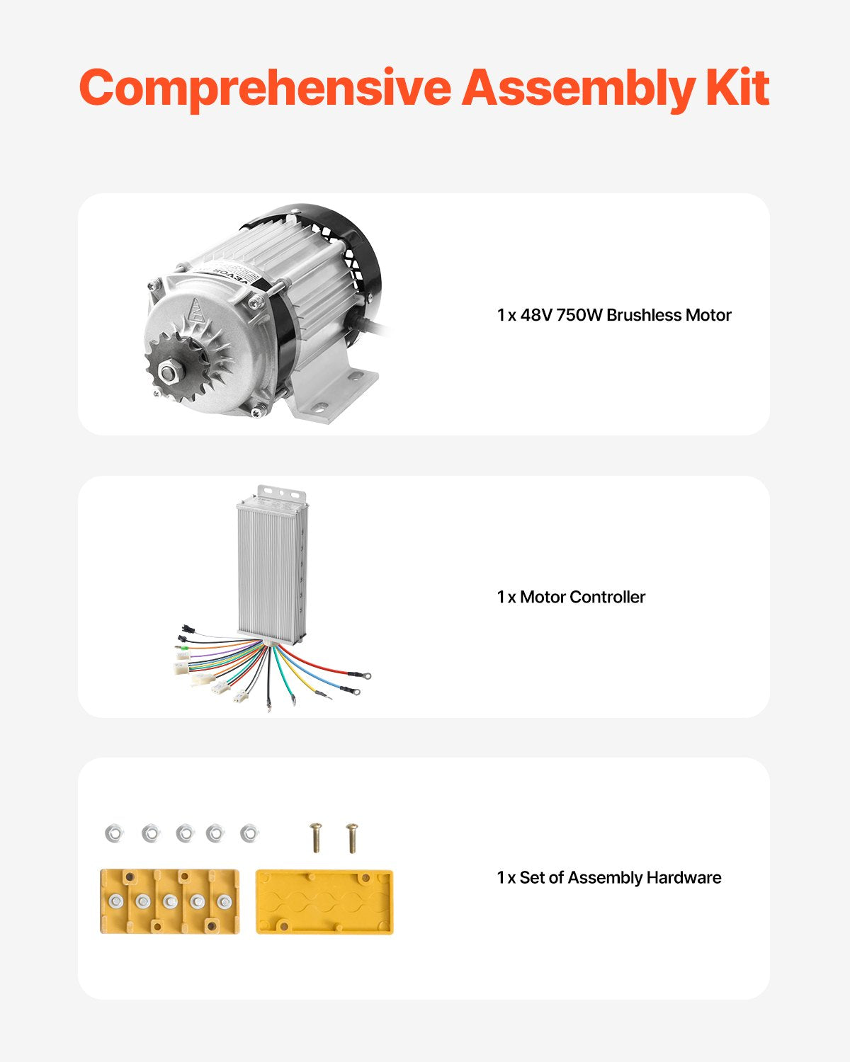 Elektrinis bešepetėlis variklis VEVOR BY10650Z, 750W
