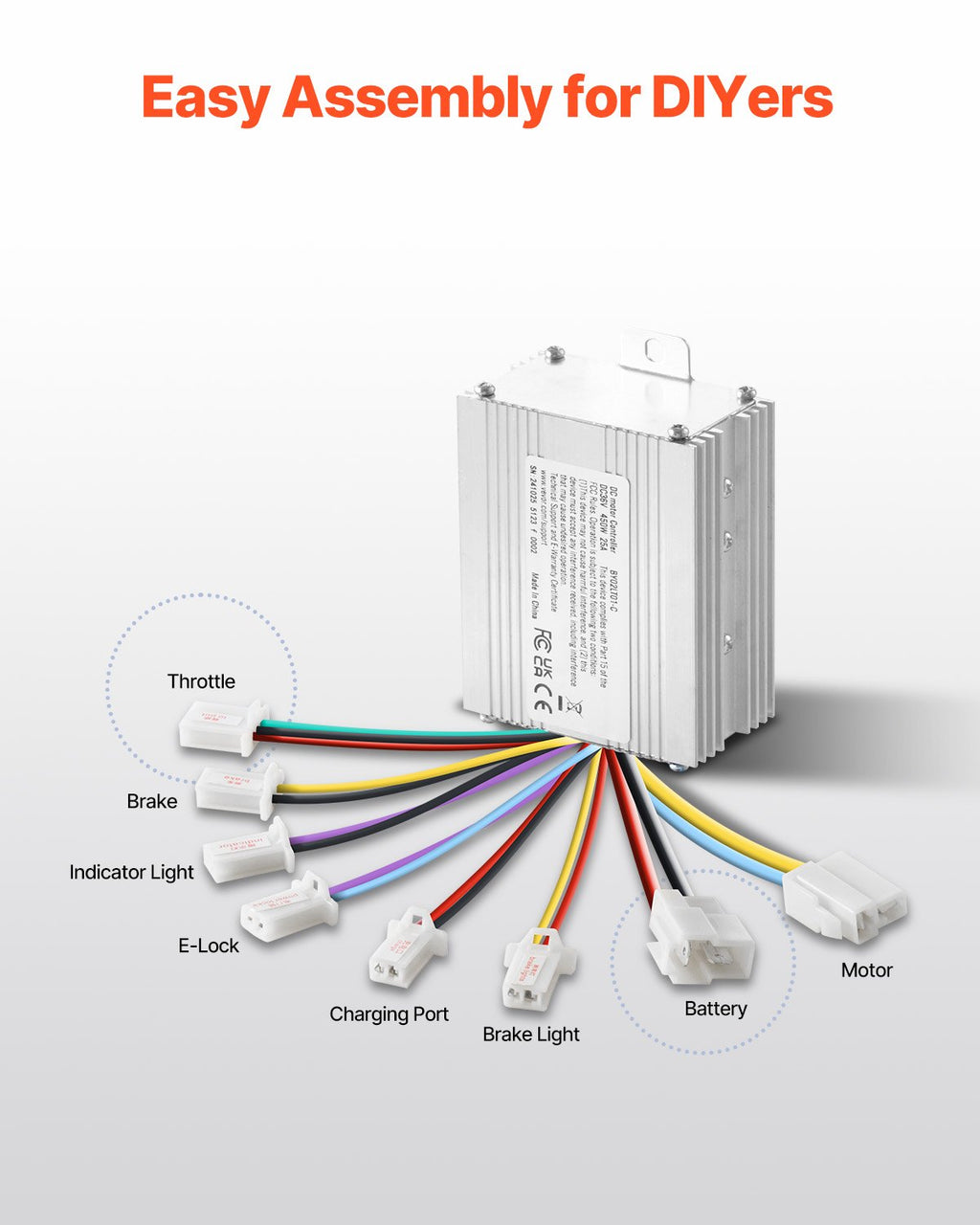 Elektrinis variklio komplektas VEVOR BY1018-1, 450W