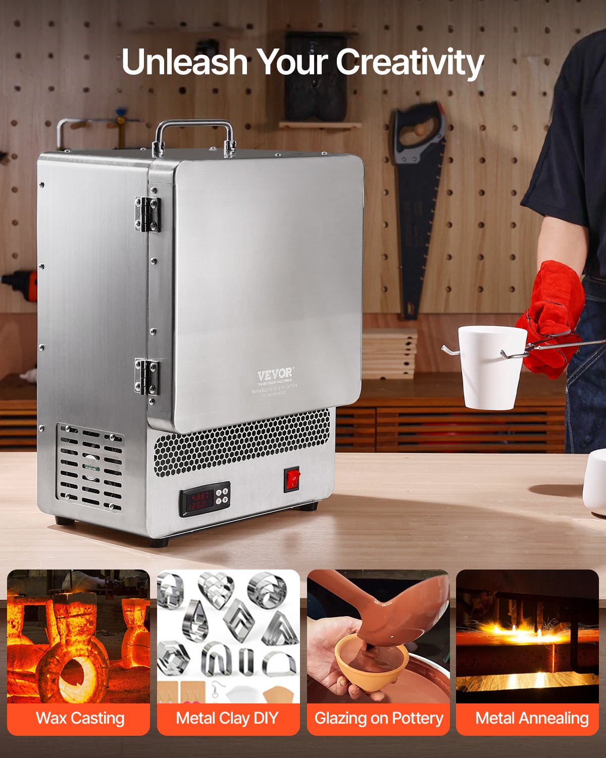 Stalinė elektrinė krosnis VEVOR KD-Z6651A, 1500W
