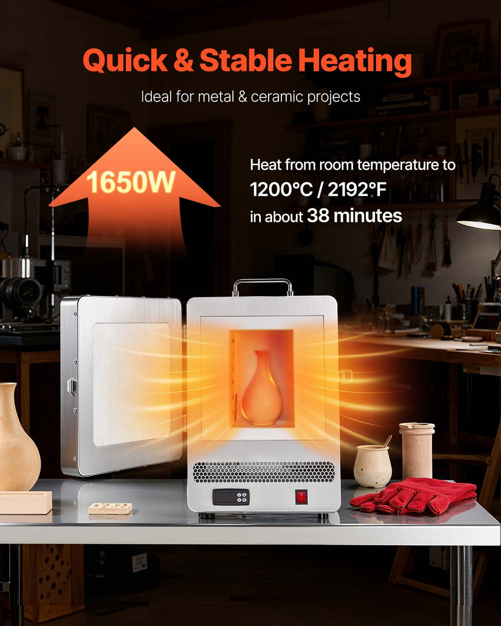 Elektrinė lydymo krosnis VEVOR KD-Z6651B, 1650 W
