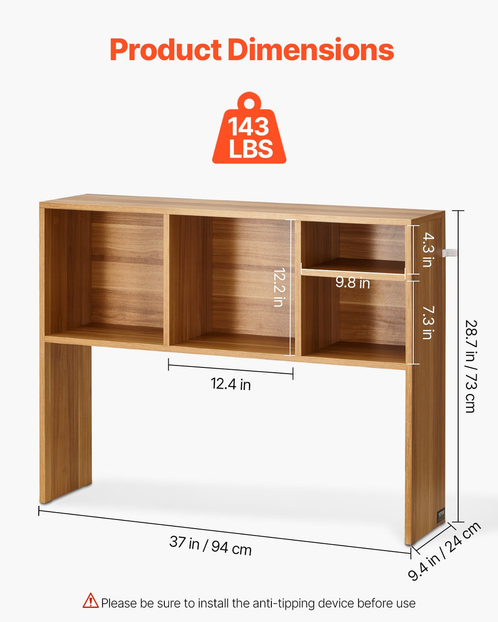Stalinis lentynų blokas VEVOR KLBS-03, 94 x 24 x 73 cm
