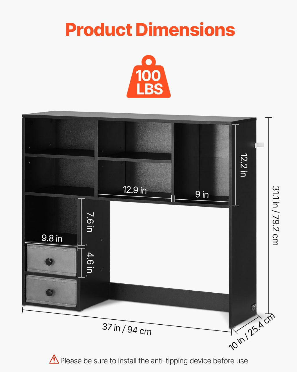 Stalinis lentynų blokas VEVOR KLBS-10, 94 cm pločio