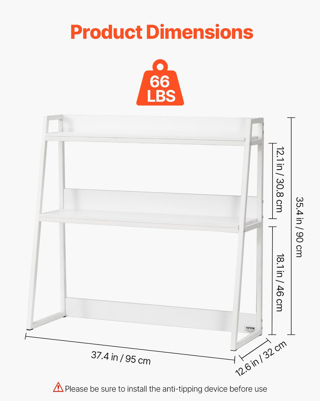 Stalinis knygų lentynų stovas VEVOR KLBS-08, 95 x 32 x 90 cm