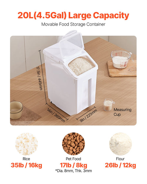 Birių produktų ir gyvūnų ėdalo konteineris VEVOR F-8909, 20 l talpos