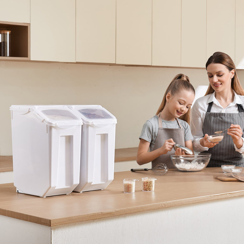 Maisto produktų ir gyvūnų ėdalo talpyklų rinkinys VEVOR F-8909X2, 2 x 20 l