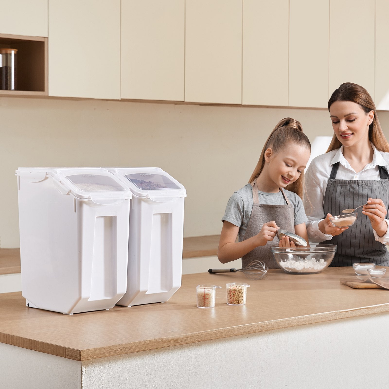 Maisto produktų ir gyvūnų ėdalo talpyklų rinkinys VEVOR F-8909X2, 2 x 20 l