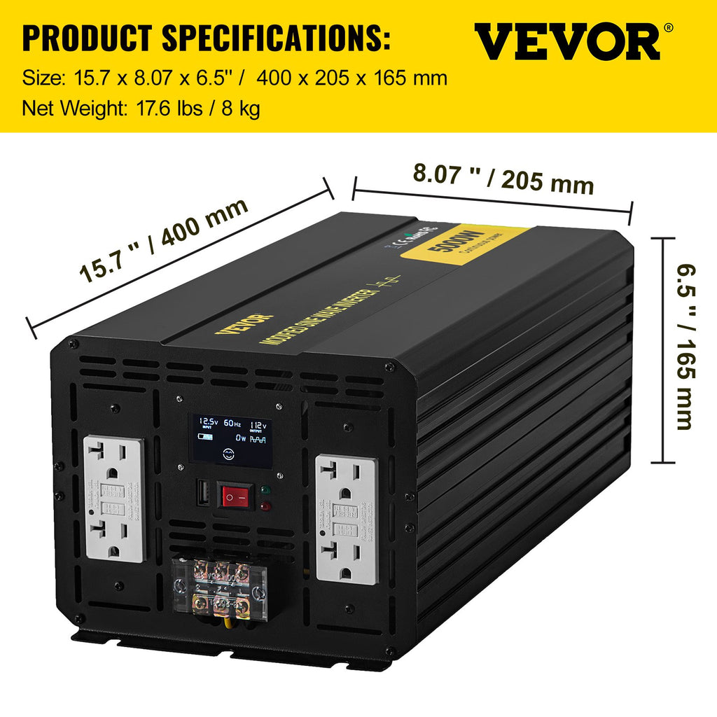 Įtampos keitiklis VEVOR GYM-5000W, 5000W