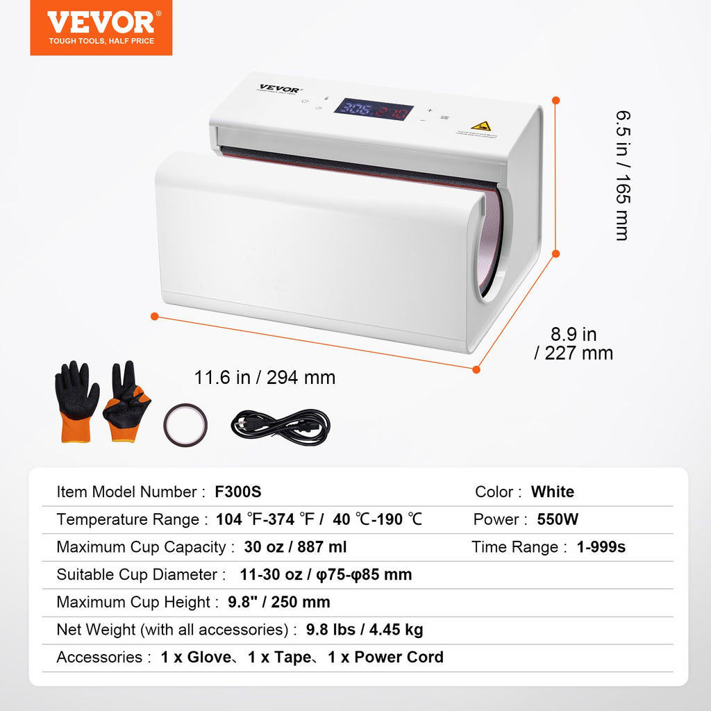 Automatinis puodelių termo presas VEVOR F300S, 550W