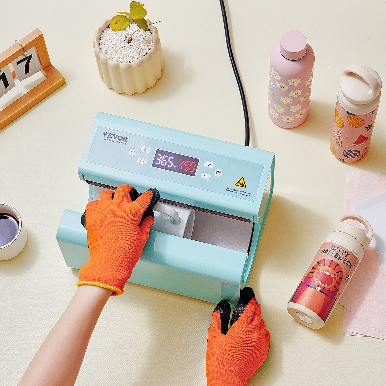 Automatinis puodelių termo presas VEVOR F300S, 887 ml talpos indams