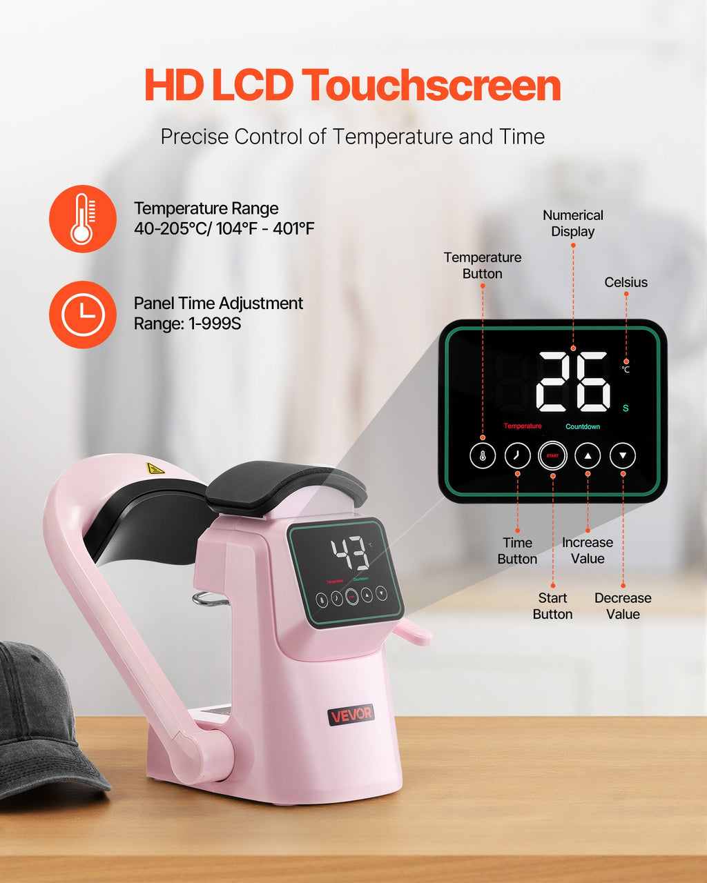 Automatinis kepurių terminis presas VEVOR F138, 350W