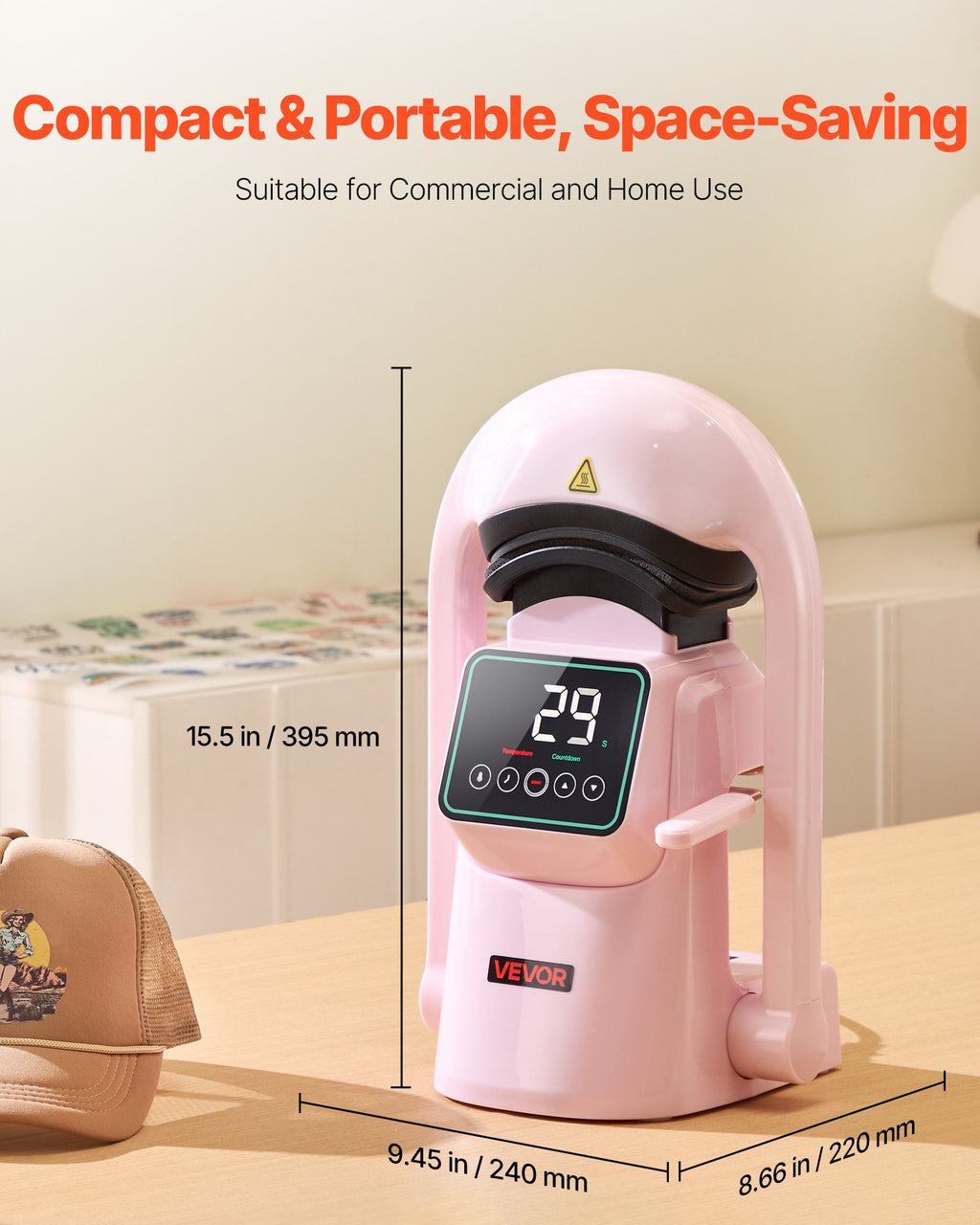 Automatinis kepurių terminis presas VEVOR F138, 350W