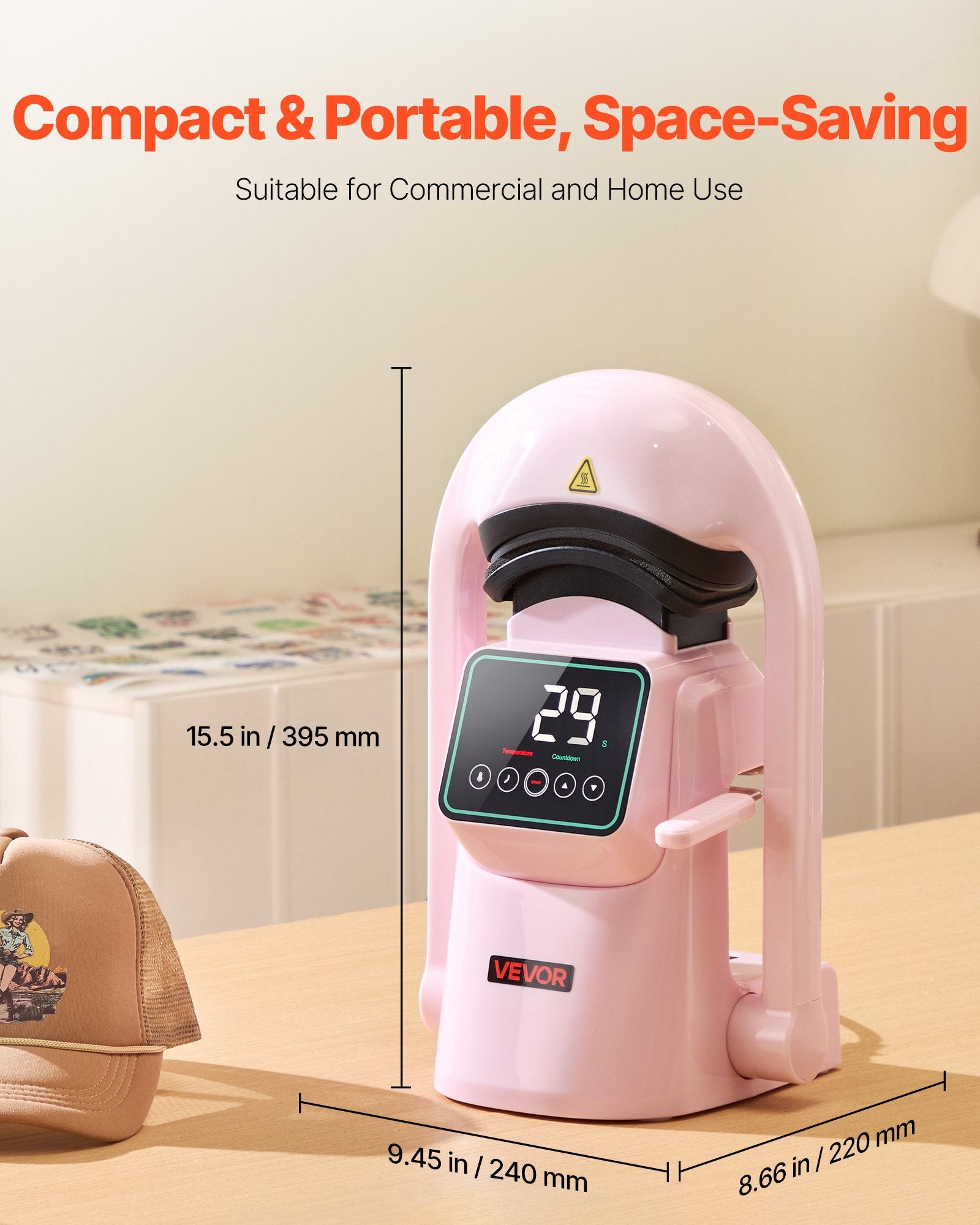 Automatinis kepurių terminis presas VEVOR F138, 350W