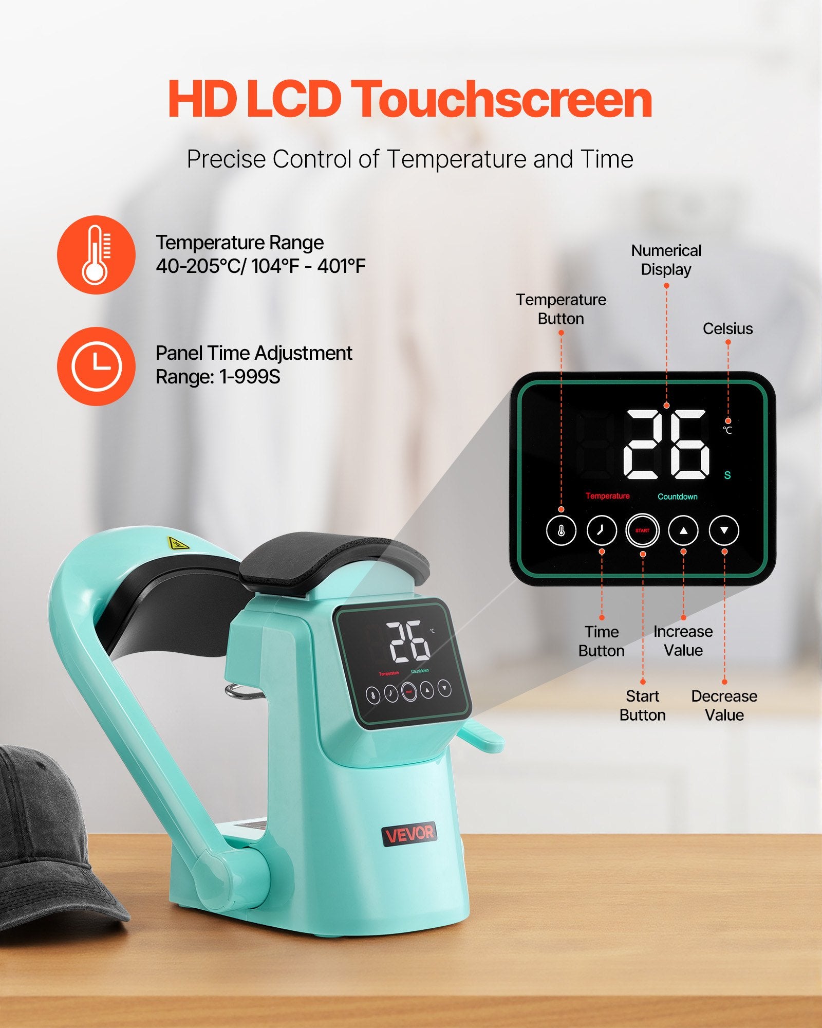 Automatinis kepurių terminis presas VEVOR F138, 350W