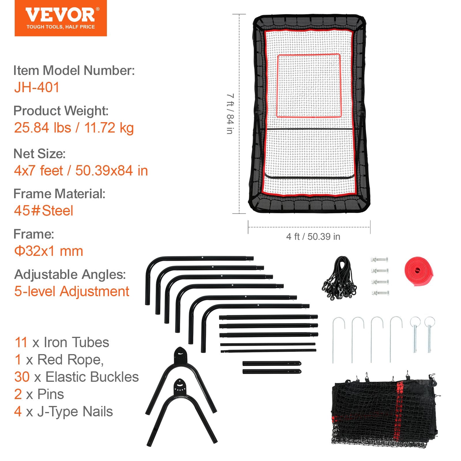 Sporto treniruočių sienelė VEVOR JH-401, 1219,2 x 2133,6 mm