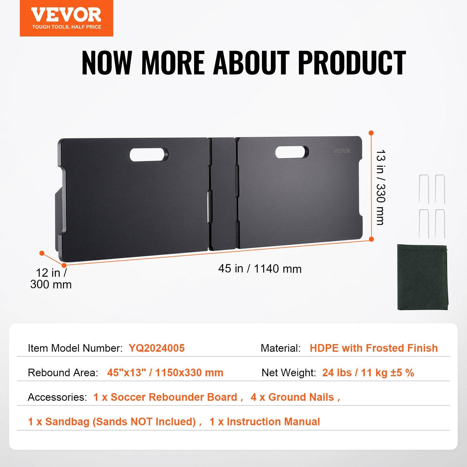 Futbolo atšvaitas VEVOR YQ2024005, 115x33 cm