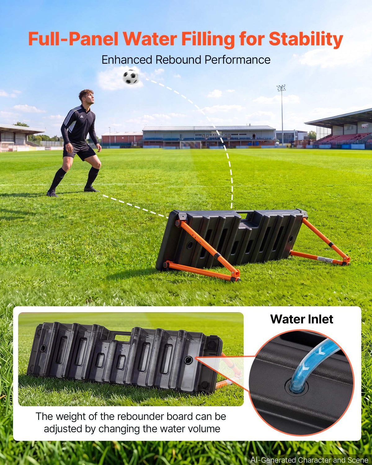 Futbolo treniruoklis-atšvaitas VEVOR DKS-2695, 95 x 25 cm