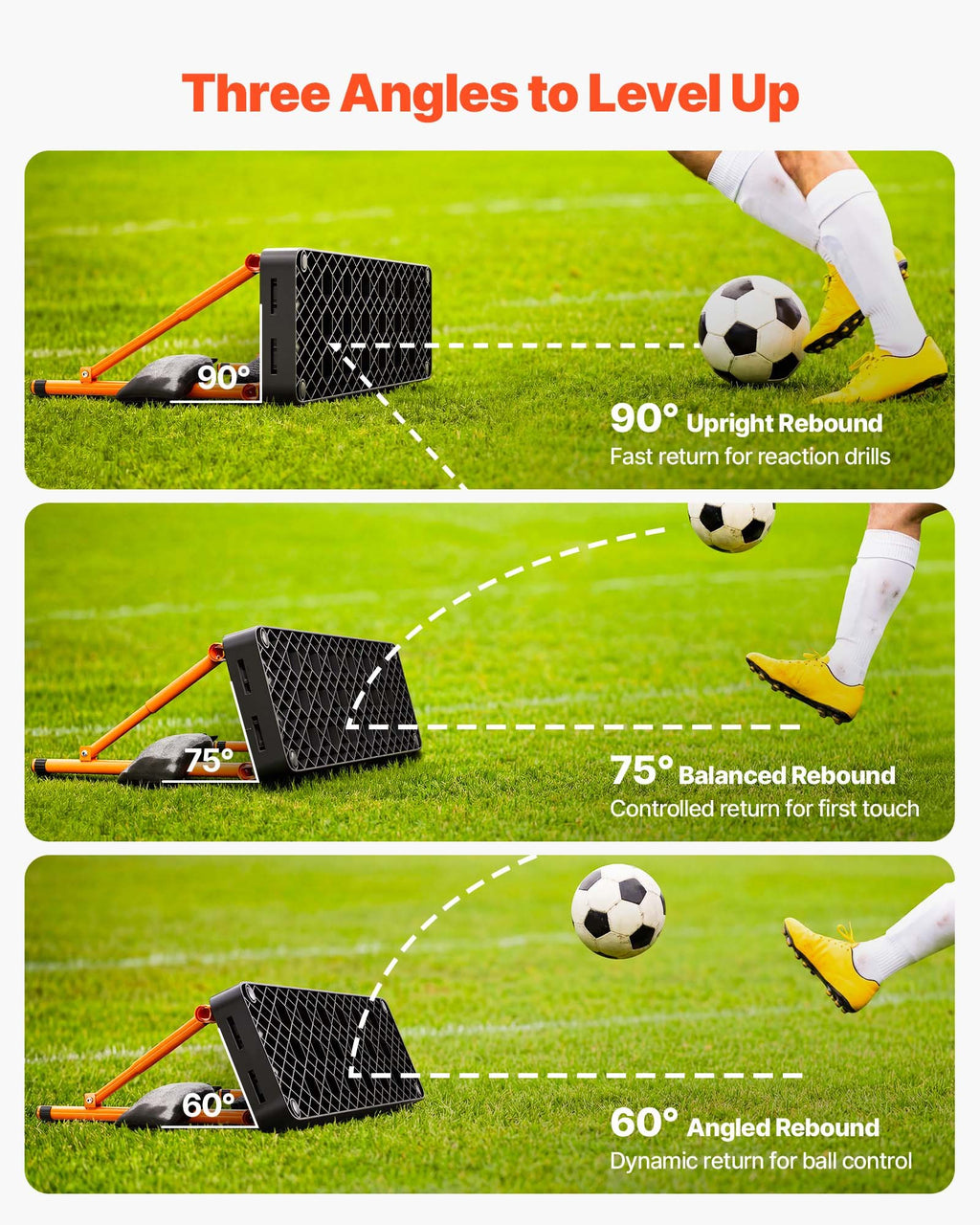 Futbolo atšvaito sienelė VEVOR SCR004, 950 x 250 mm
