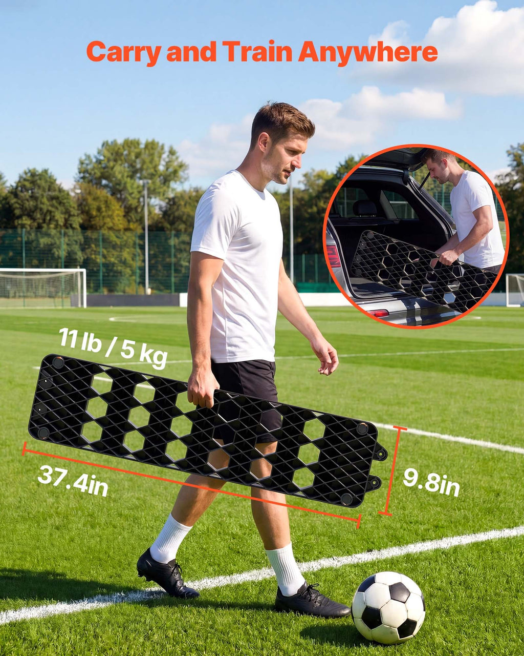 Futbolo atšvaito sienelė VEVOR SCR004, 950 x 250 mm