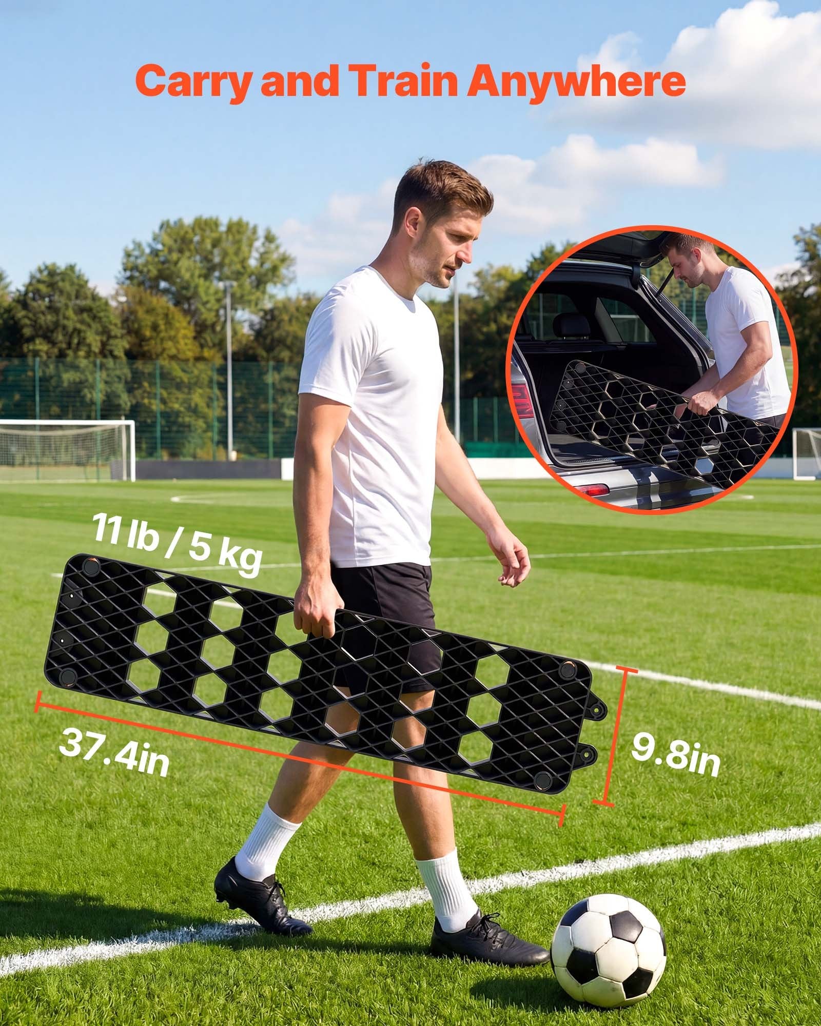Futbolo atšvaito sienelė VEVOR SCR004, 950 x 250 mm