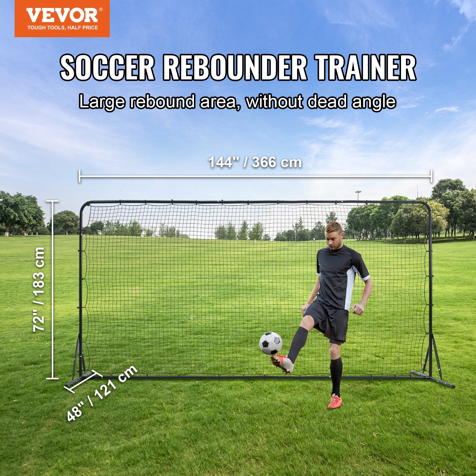 Futbolo atšvaito tinklas VEVOR XH-03, 366x183 cm