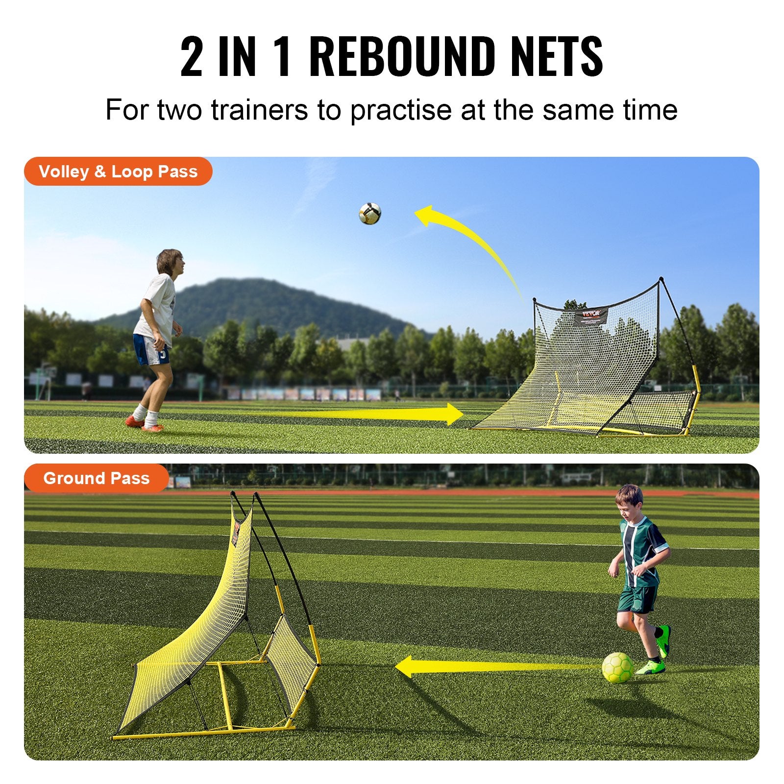 Futbolo treniruoklis VEVOR XH-01, 183x130 cm