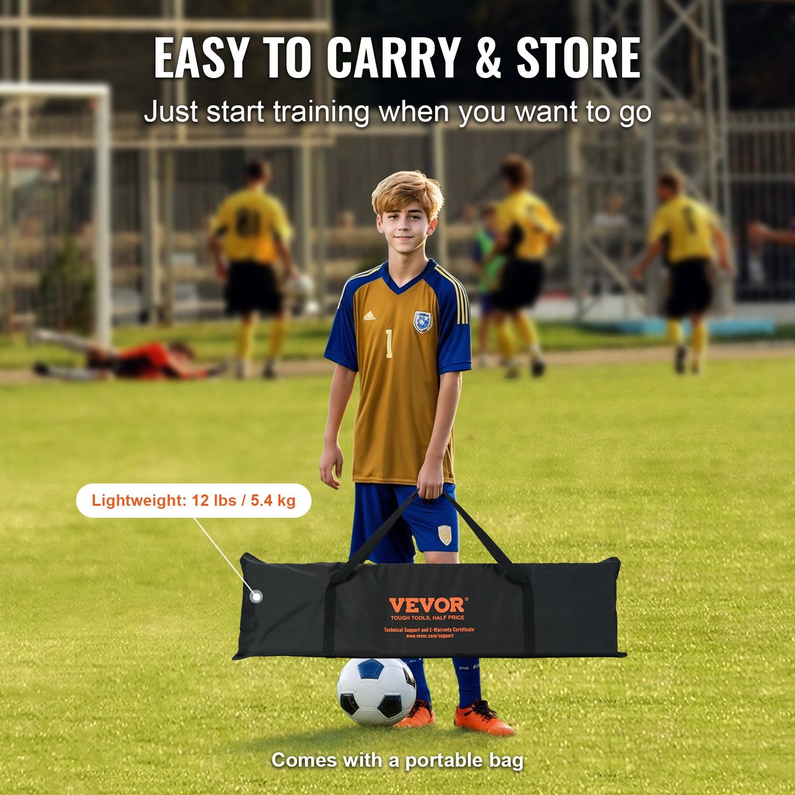 Futbolo treniruoklis VEVOR XH-01, 183x130 cm