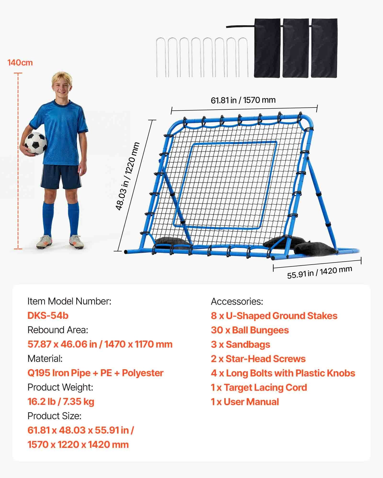 Futbolo atšvaitas VEVOR DKS-54b, 1470 x 1170 mm