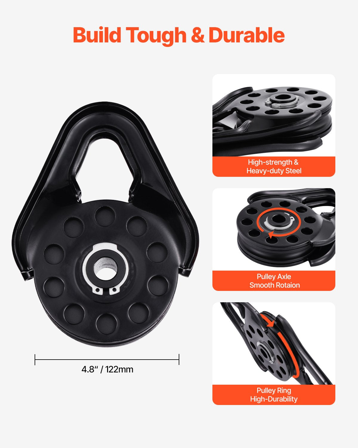 Gervės skriemulys VEVOR TK-13.5T, 14,5 t
