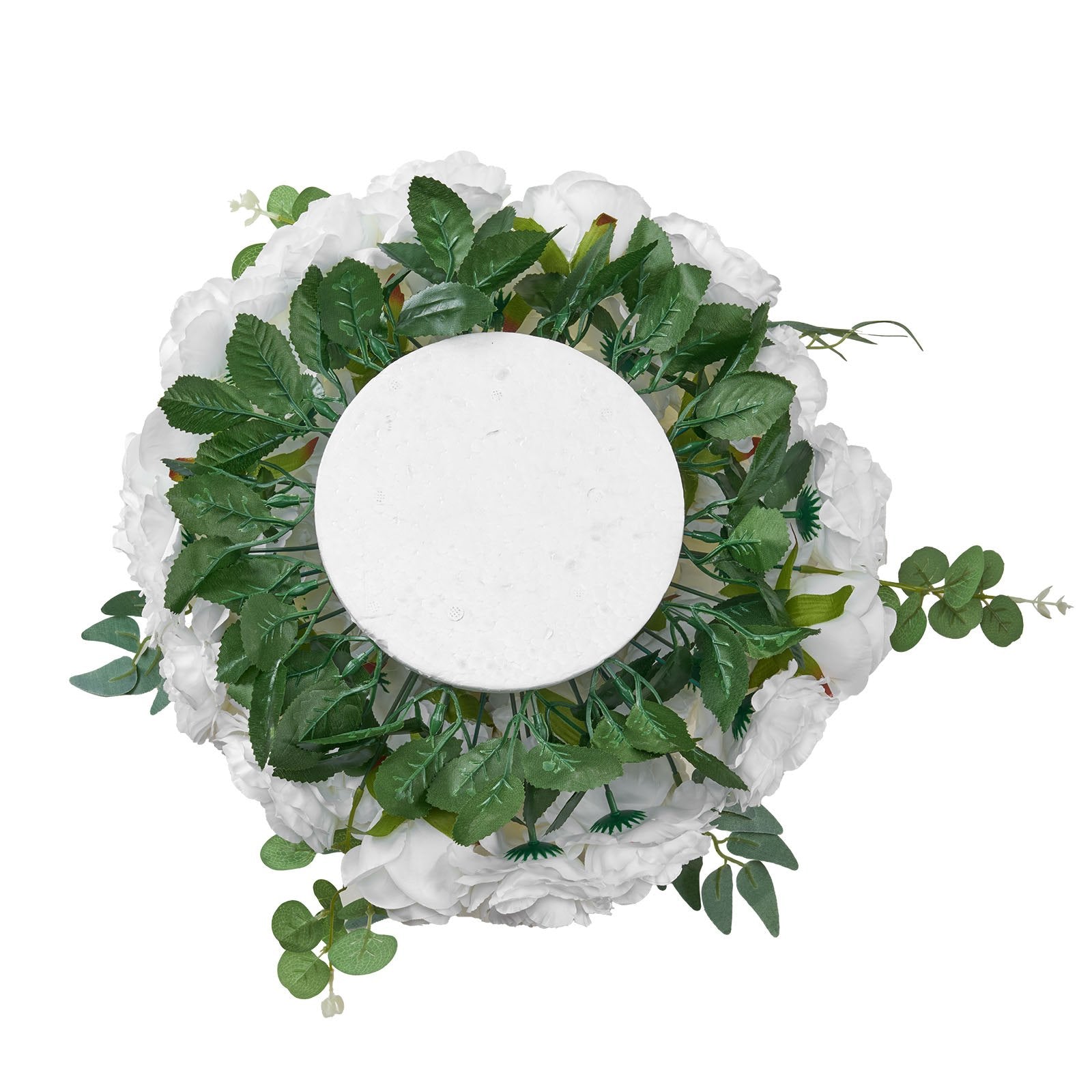Dirbtinių gėlių puokštės VEVOR JN-HQ-WHITE-01, 450 mm skersmens
