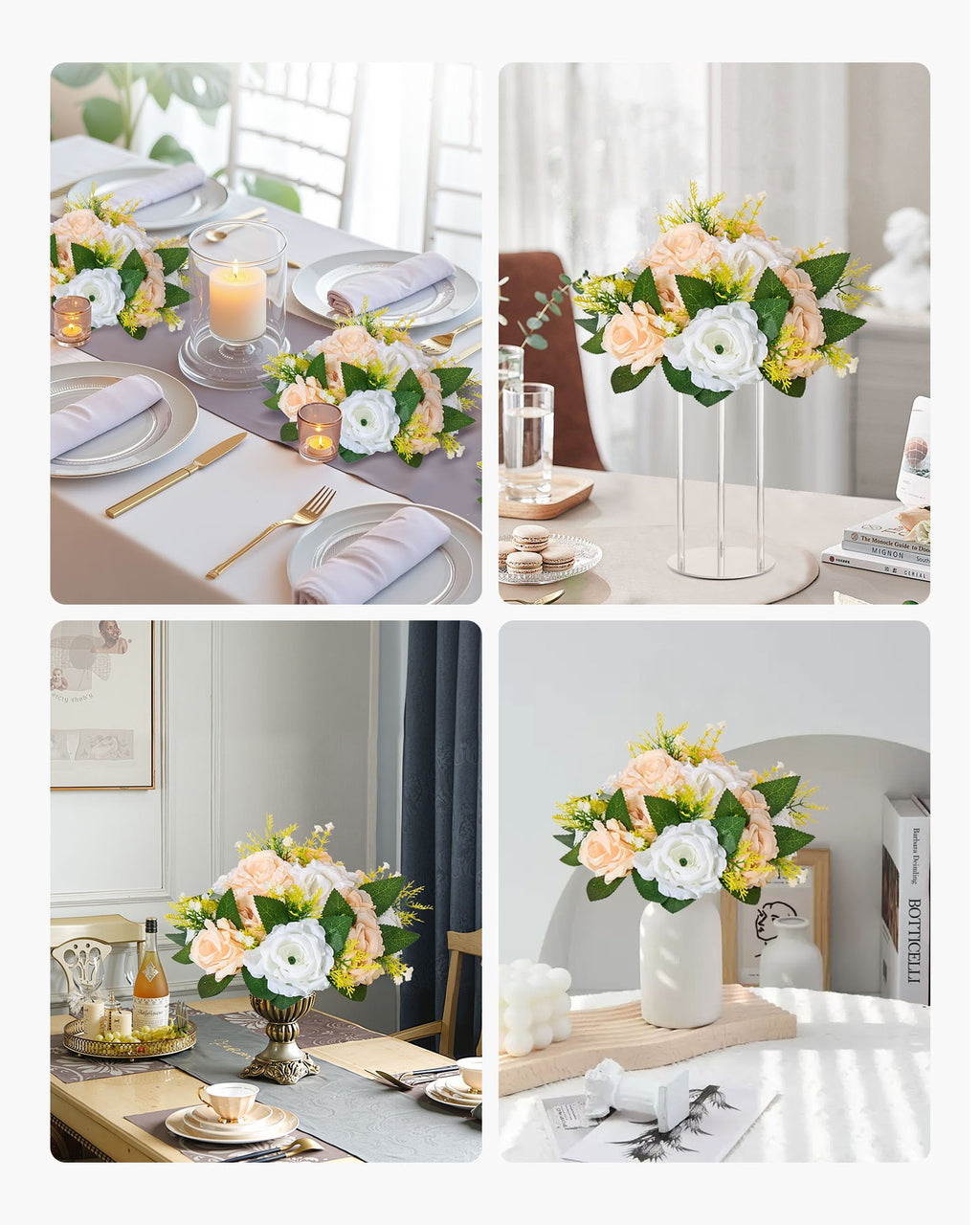 Dirbtinių gėlių puokštės VEVOR JN-HQ-05, 10 vnt., 240 mm