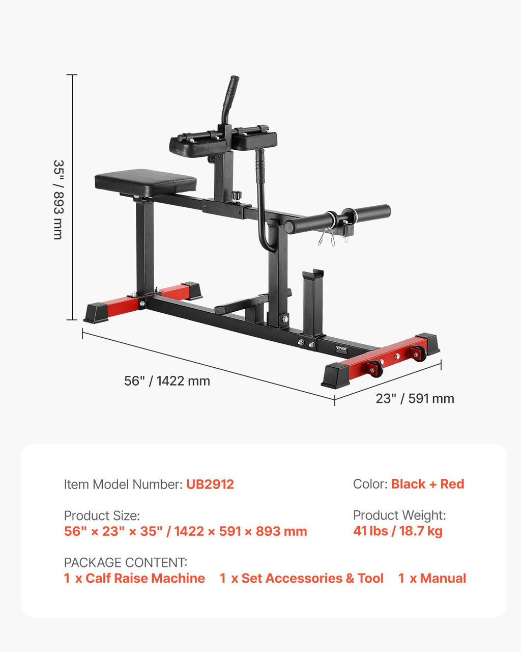 Sėdimas blauzdų treniruoklis VEVOR UB2912, 200 kg apkrova