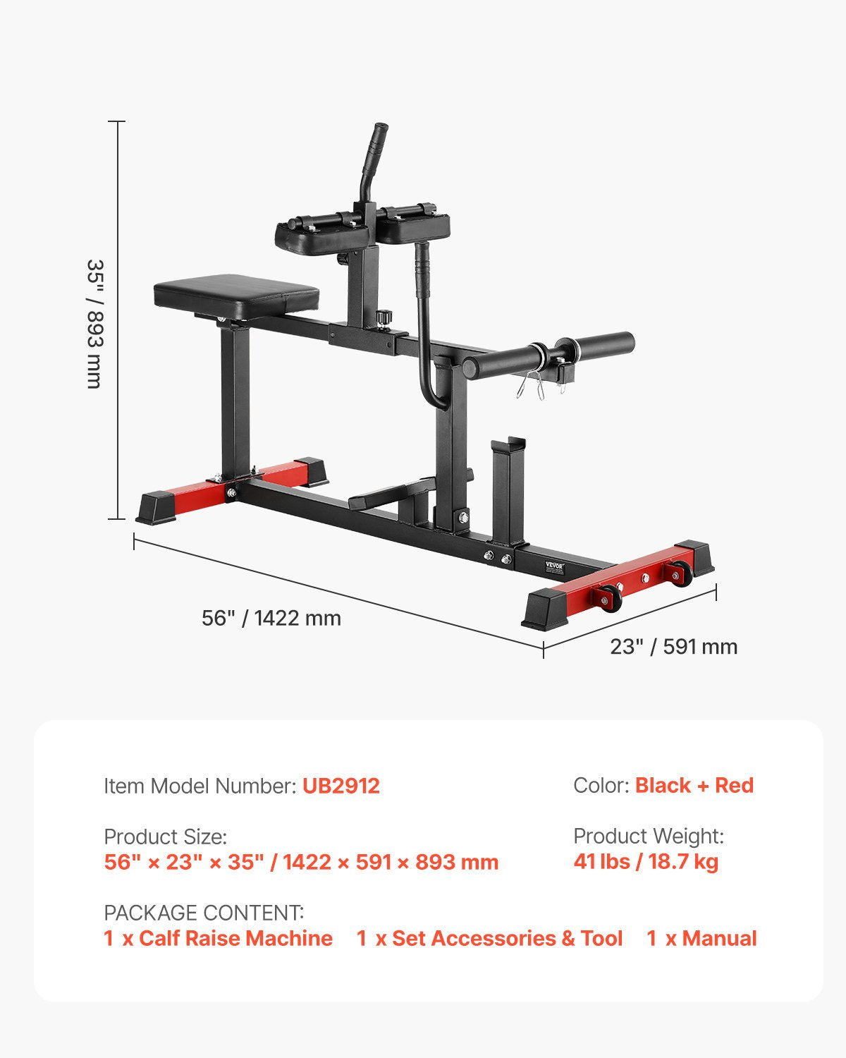 Sėdimas blauzdų treniruoklis VEVOR UB2912, 200 kg apkrova
