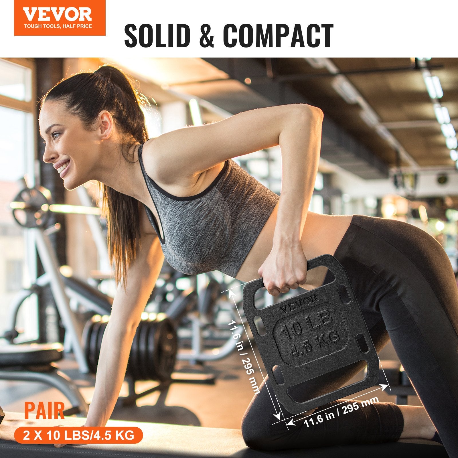 Svorio plokštės kuprinei VEVOR LY-10LBS, 2 x 4,5 kg