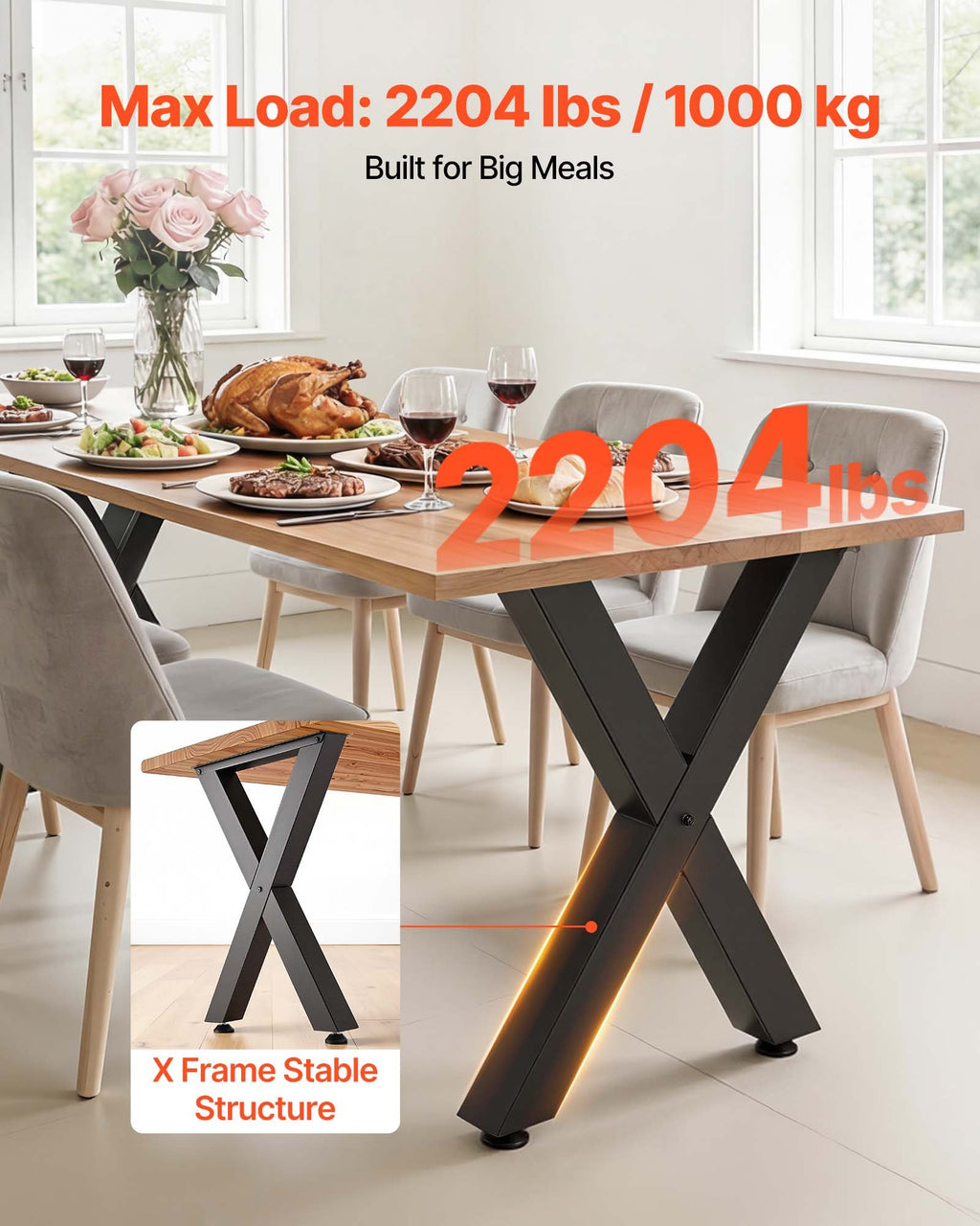 Stalo kojos VEVOR HXZTXX28-24, 1000 kg maksimali apkrova