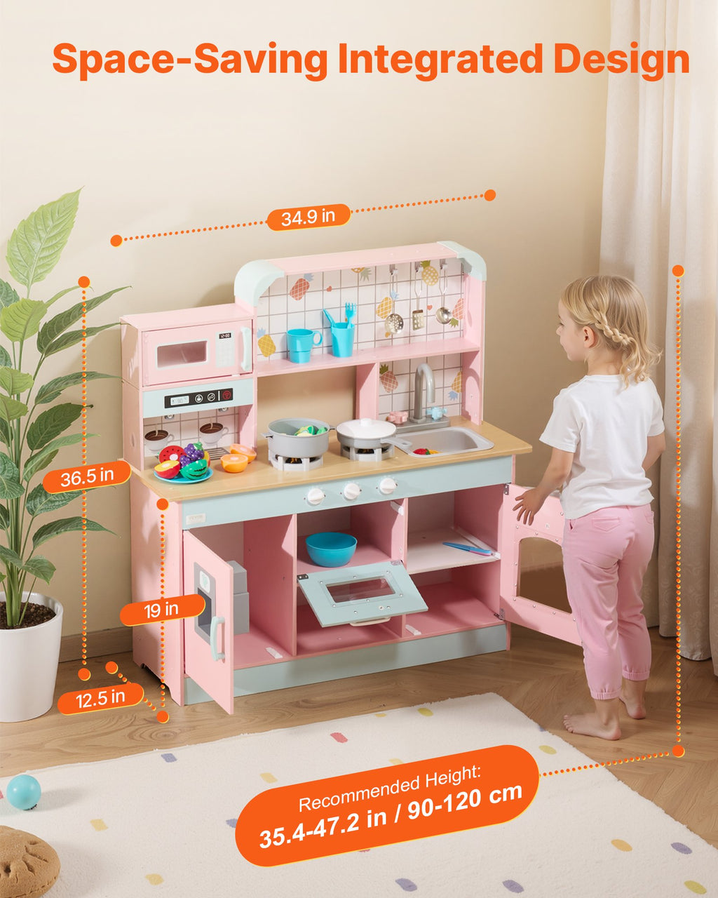 Žaislinė virtuvėlė VEVOR TLG81021, Rožinė