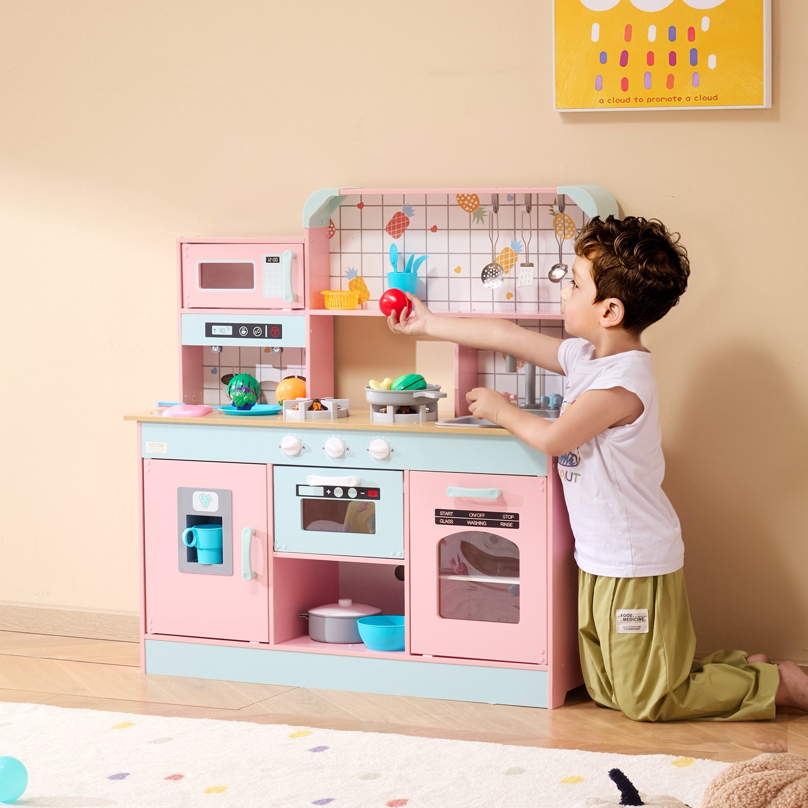 Žaislinė virtuvėlė VEVOR TLG81021, Rožinė