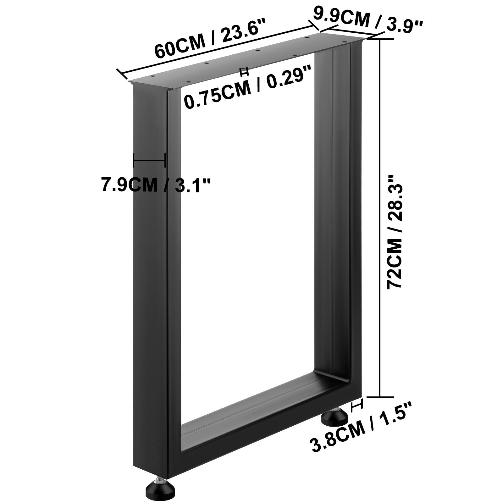Metalinės stalo kojos VEVOR Kvadratinės, 720x600 mm