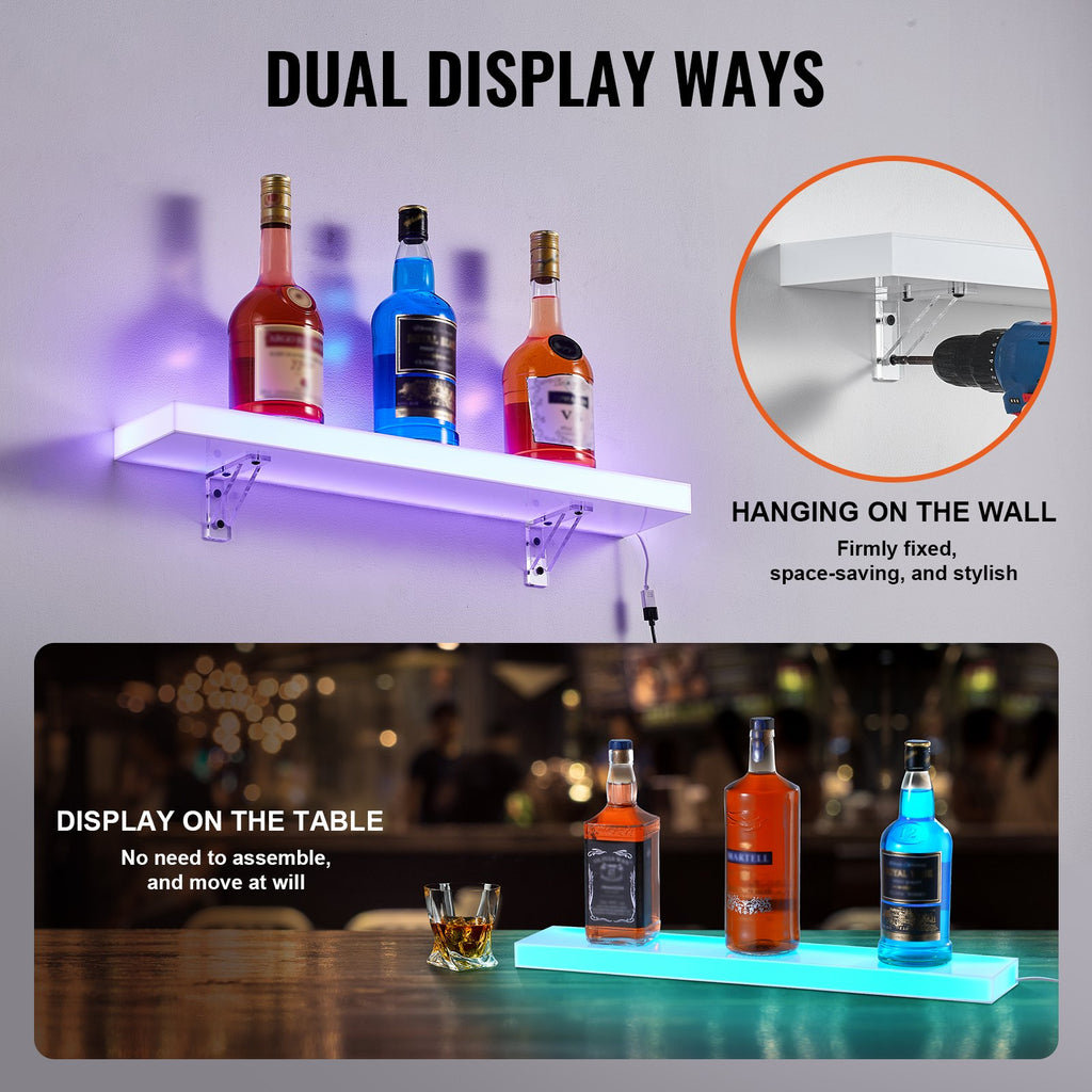 LED gėrimų butelių lentyna VEVOR ok-1-24, 60 cm ilgio