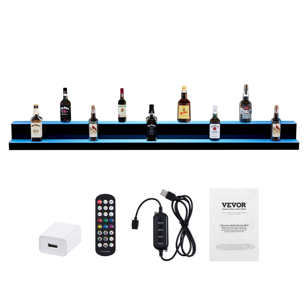 LED gėrimų butelių lentyna VEVOR ok-2-72, 183 cm ilgio.