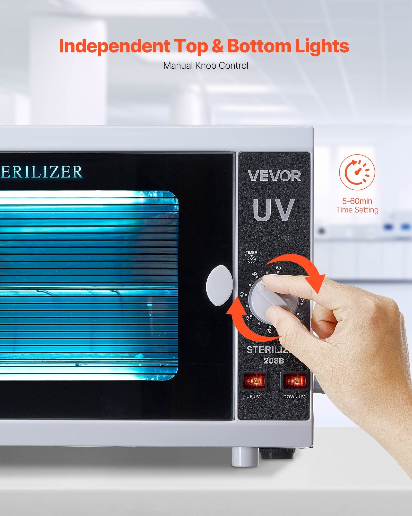 Nagų įrankių sterilizatorius VEVOR 208B, 12L talpa