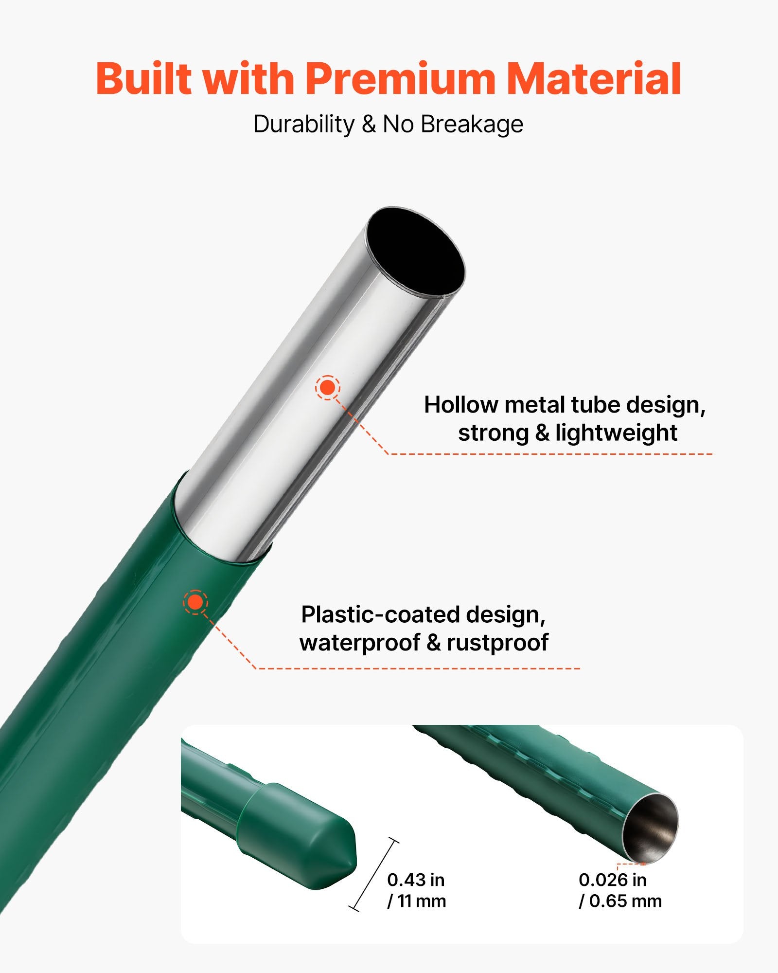 Sodo kuoliukai augalams VEVOR CSP11-1800-50, 1800 mm, 50 vnt.